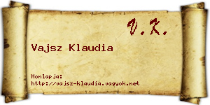 Vajsz Klaudia névjegykártya